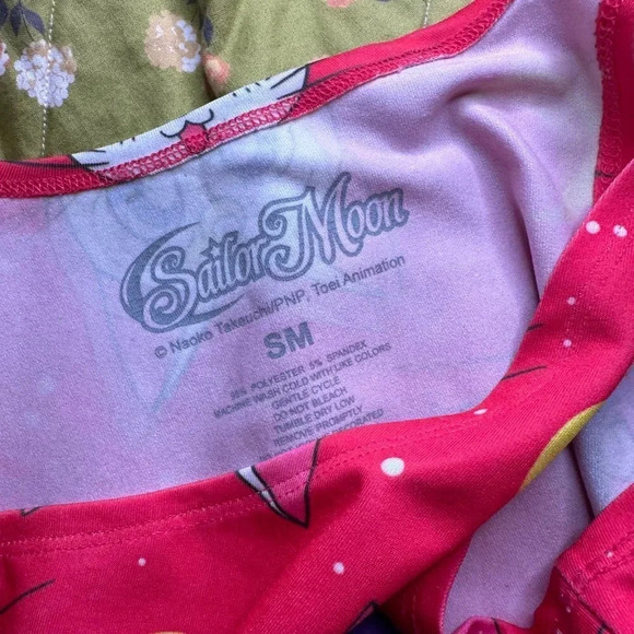 Hot Topic Sailor Moon Asymmetrical Skater Dress Luna and Artemis Pink Size Small - Picture 3 of 3